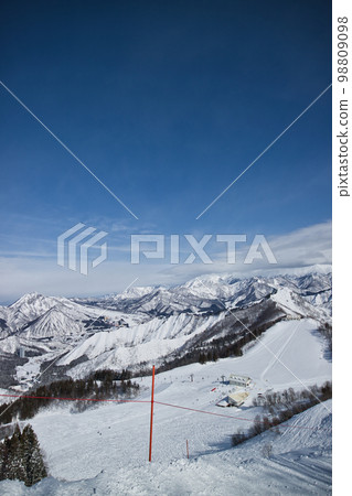 Scenery from the snowy mountain ski resort 98809098