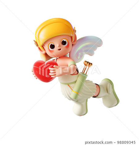 丘比特卡通形象的 3d 呈現器 98809345