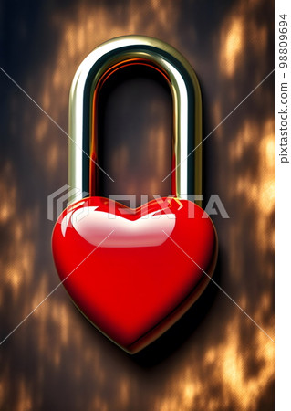 Heart padlock bondage rejection 98809694
