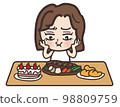 Overeating female diet 98809759