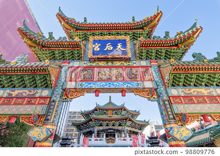 Yokohama Mazu Temple in Yokohama Chinatown, Yokohama City, Kanagawa Prefecture Yokohama Mazu Temple in Yokohama Chinatown, Yokohama City, Kanagawa Prefecture 98809776