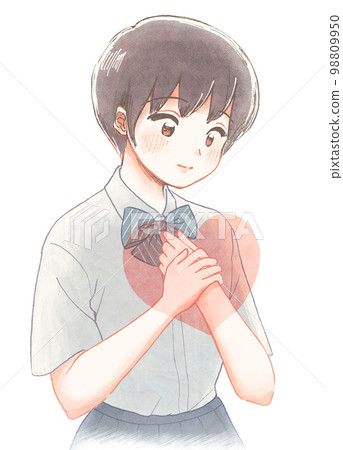 Illustration for welfare education, adolescent students thinking about mind and body 98809950