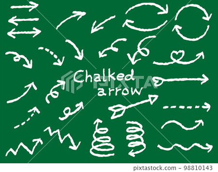 Handwritten round and round arrow set like drawn with chalk 98810143