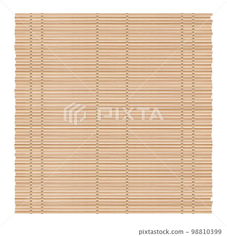 Bamboo mat background for making sushi. Top view. Realistic texture makisu or curtain. Vector illustration. 98810399