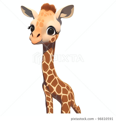 Giraffe Cartoon character. Cute little animal illustration on white background. Giraffe Cartoon character. Cute little animal illustration on white background. 98810591