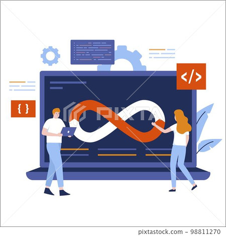 Flat design of development and operations technology Flat design of development and operations technology 98811270