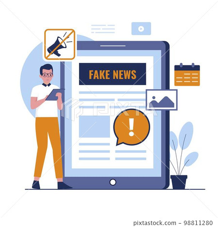 Fake news illustration concept Fake news illustration concept 98811280