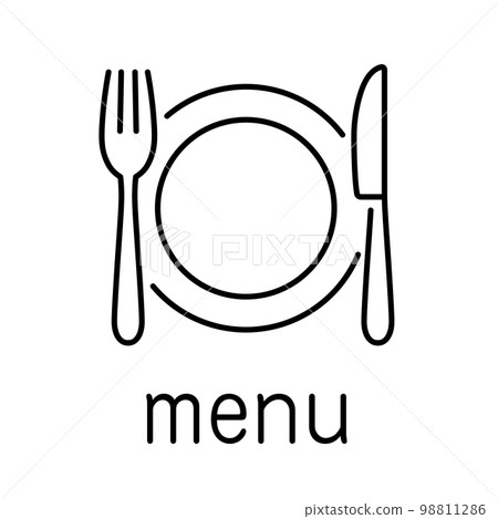 Menu icon with knife and fork 98811286