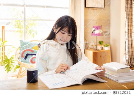 Young woman studying to get a qualification Young woman studying to get a qualification 98812021