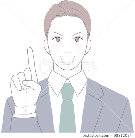 Refreshing young man in a motivating suit Pointing ver 98812054