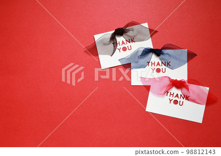 Thank you message card red background 98812143
