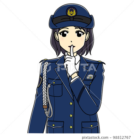 A female police officer in a pose (upper body) 98812767