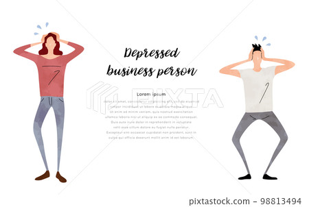 Vector illustration material: Worried, troubled people Vector illustration material: Worried, troubled people 98813494