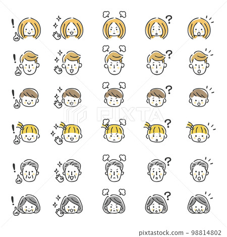 Family facial expression icon set 98814802
