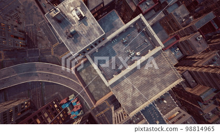 City Top View of Skyscrapers Building by drone 98814965