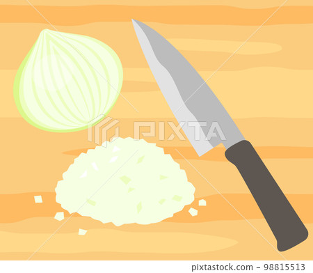 Chopped onions cut with a knife Chopped onions cut with a knife 98815513