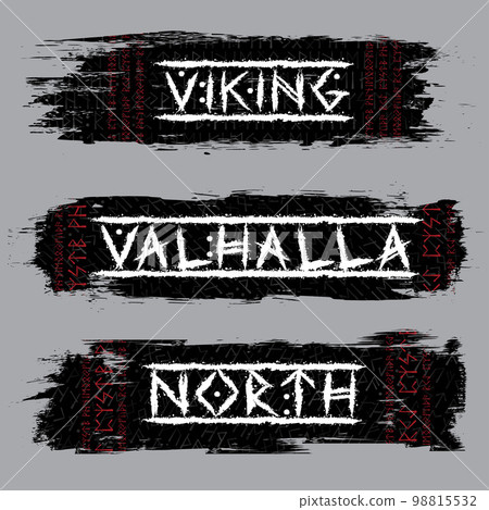 Grunge banners with viking text 98815532