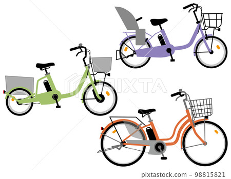 Illustration seen from the side of the electric assist city cycle 98815821
