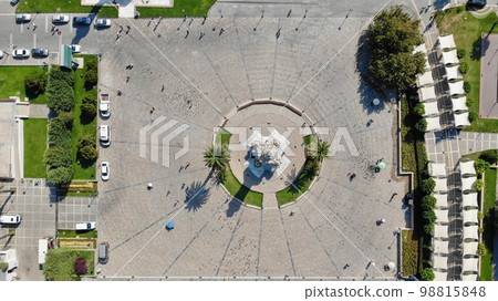 aerial view of izmir historical clock tower aerial view of izmir historical clock tower 98815848
