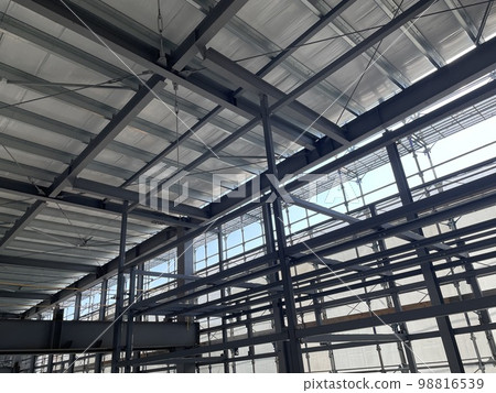 Frame structure at a factory construction site 98816539