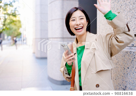 女性肖像智能手機 98816638