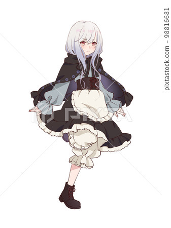 黑騎帽少女站立圖片 98816681