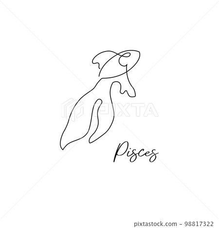 Astrology zodiac sign Pisces horoscope symbol in 98817322