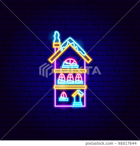 Snow Neon Purple House Sign 98817644
