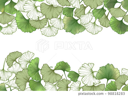 Ginkgo biloba leaves. Seamless pattern, background. 98818283