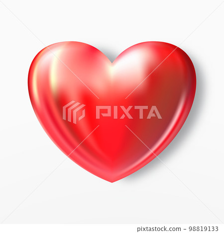 Red realistic heart vector icon. Romantic symbol of Love Red realistic heart vector icon. Romantic symbol of Love 98819133
