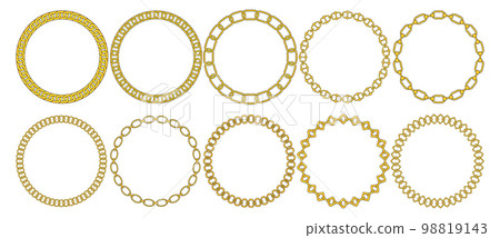 Round Chain frame. Circle chains border. Boho bracelet 98819143