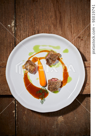 Beautiful and tasty food on a plate Beautiful and tasty food on a plate 98819741