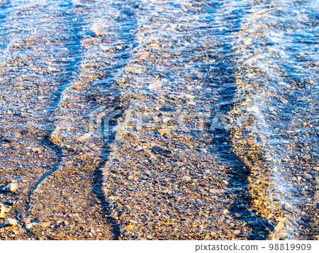 A beautiful pattern resembling wind ripples created by the flow of a river 98819909