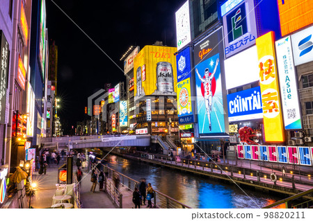 大阪道頓堀夜景,格力高霓虹燈 大阪道頓堀夜景,格力高霓虹燈 98820211