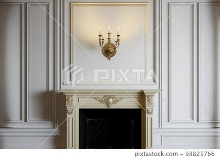 Neoclassical interior, background, white 98821766