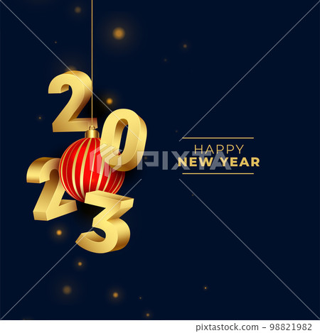 stylish new year 2023 wishes banner with christmas bauble design vector illustration stylish new year 2023 wishes banner with christmas bauble design vector illustration 98821982