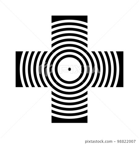 Abstract Cross Icon. Black and White Design Element. Abstract Cross Icon. Black and White Design Element. 98822007