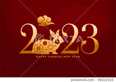 traditional 2023 year of rabbit red background with cloud traditional 2023 year of rabbit red background with cloud 98822028
