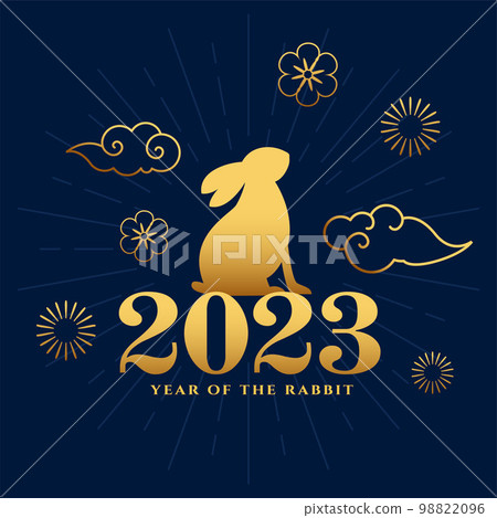 decorative 2023 chinese year of rabbit wishes card 98822096