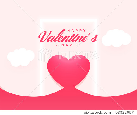 paper style valentines day cute card with heart and cloud paper style valentines day cute card with heart and cloud 98822097