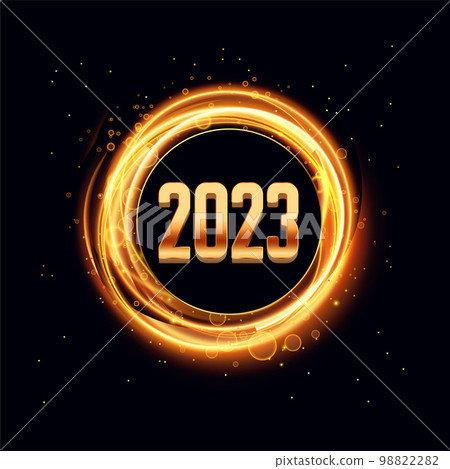 shiny 2023 new year greeting card with light effect 98822282