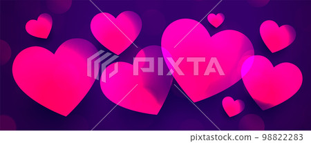 valentines day love affection and heart banner in paper style valentines day love affection and heart banner in paper style 98822283