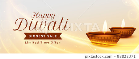 shiny happy diwali biggest sale banner vector design 98822371