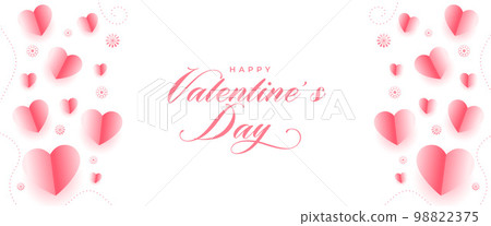 valentines day romantic banner with paper style floating hearts valentines day romantic banner with paper style floating hearts 98822375