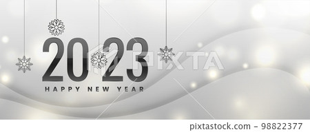 shiny happy new year 2023 silver banner shiny happy new year 2023 silver banner 98822377