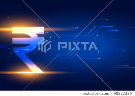 shiny indian rupee digital currency background with circuit lines shiny indian rupee digital currency background with circuit lines 98822380
