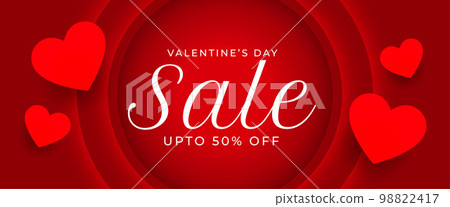 valentines day sale and discount banner with love hearts 98822417