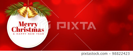 shiny merry christmas red banner with bokeh effect shiny merry christmas red banner with bokeh effect 98822423