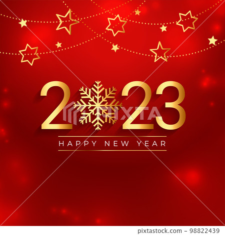shiny new year 2023 event card with golden snowflake pattern shiny new year 2023 event card with golden snowflake pattern 98822439