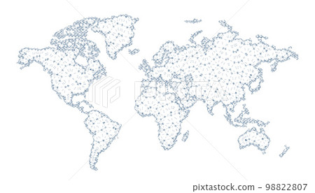 world map in connected lines concept vector design 98822807